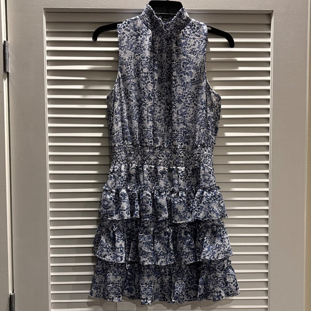 Lavender and white flower halter dress